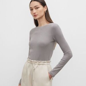 NWT Club Monaco Carolena long sleeve top grey size small